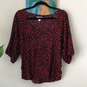 Boho blouse tiny hearts size large